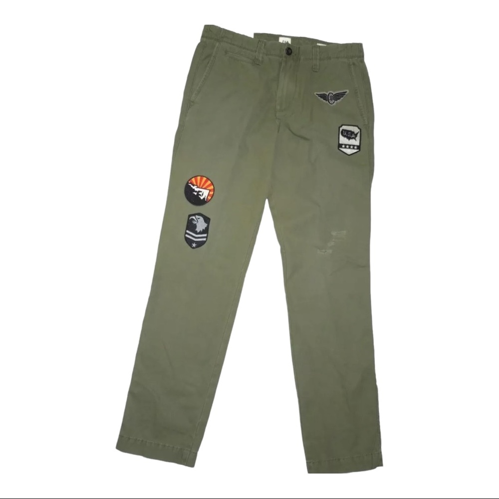 Gap Mens Green Patch Pants Sz 29x30